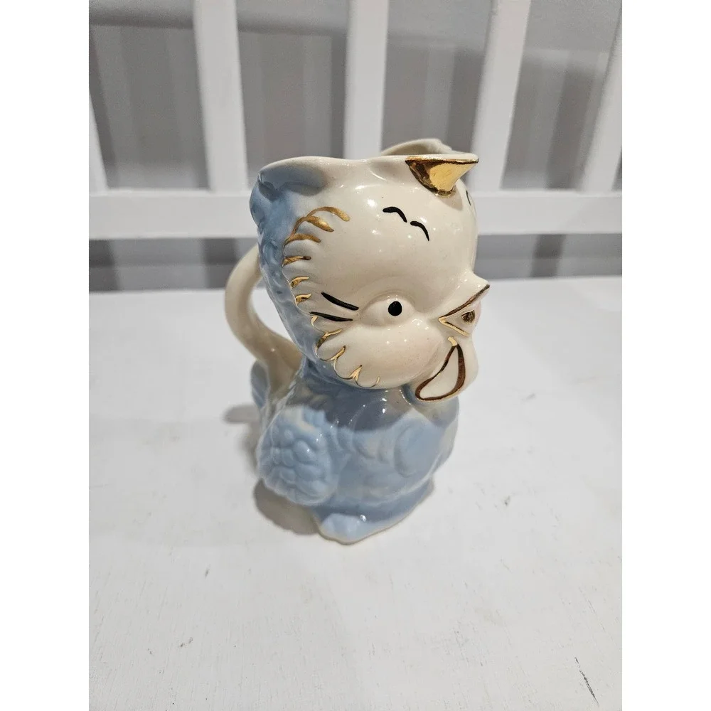 Vtg Shawnee Pottery Bluebird Chick Gold Trim Ceramic Creamer 6